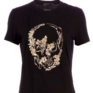 RARE Alexander McQueen embroidered skull t shirt